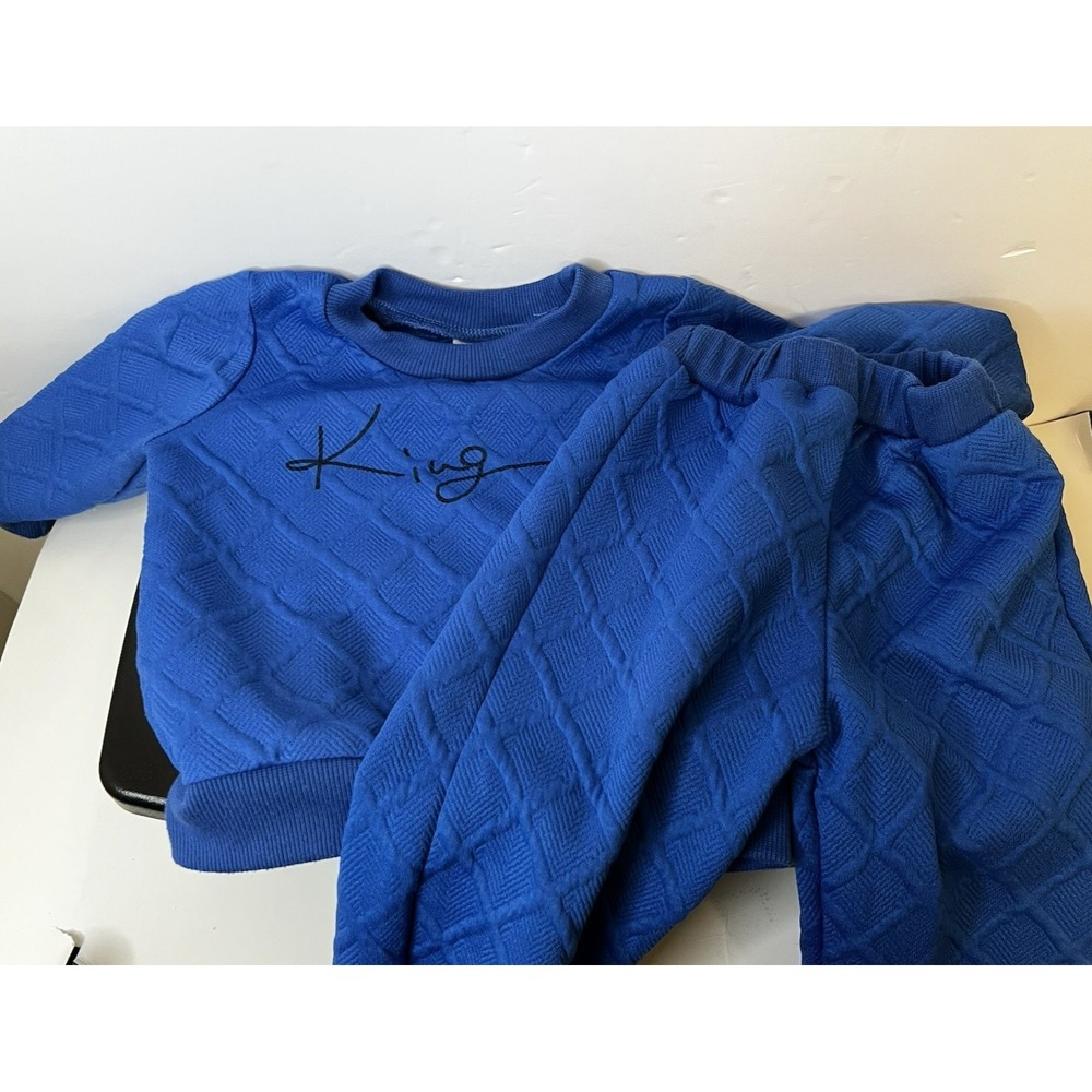 Blue Baby Signature Unisex Sweatsuit – 12-18 Months – Cozy 2-Piece‎ Set for Boys